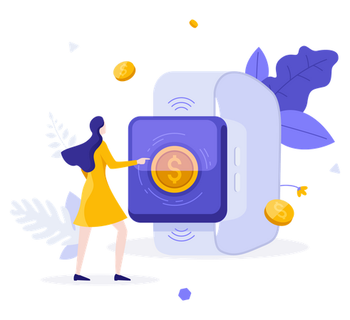 Payment Using Smart Watch Illustration