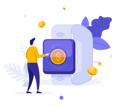 Payment Using Smart Watch Illustration