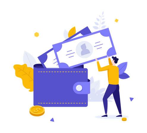 Payment via digital wallet  Illustration