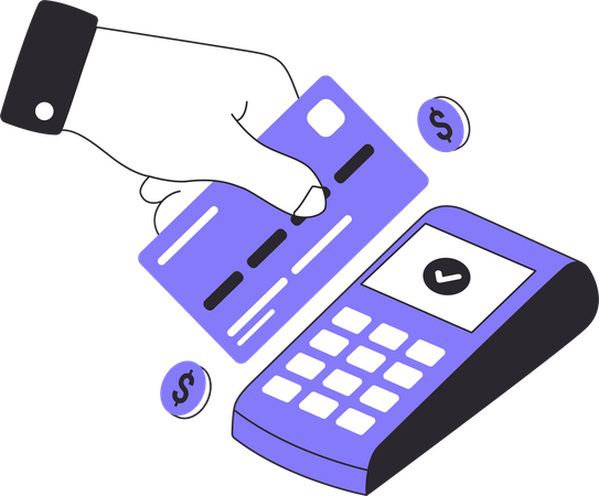 Payment with bank debit card  Illustration