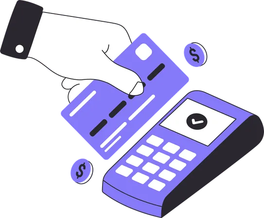 Payment with bank debit card  Illustration