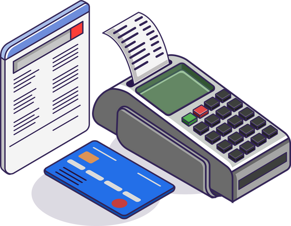 Payment with Swiping machine  Illustration