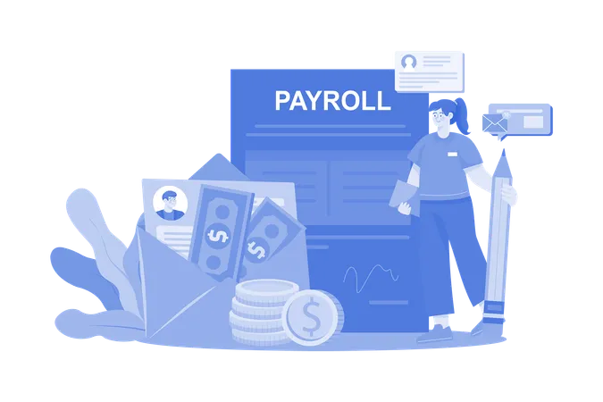 Payroll Manager Illustration Concept On A White Background Illustration