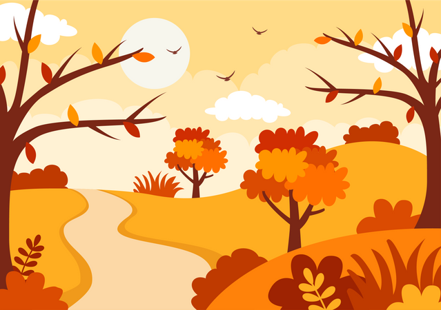 Paysage d'automne  Illustration