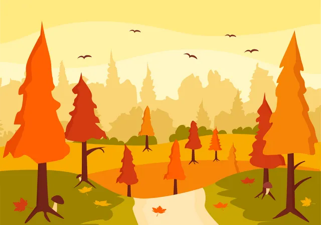 Paysage d'automne  Illustration