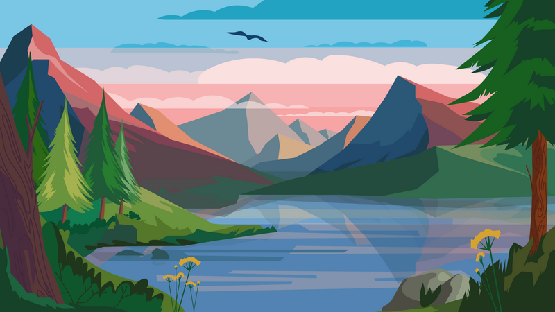 Paysage de montagne  Illustration