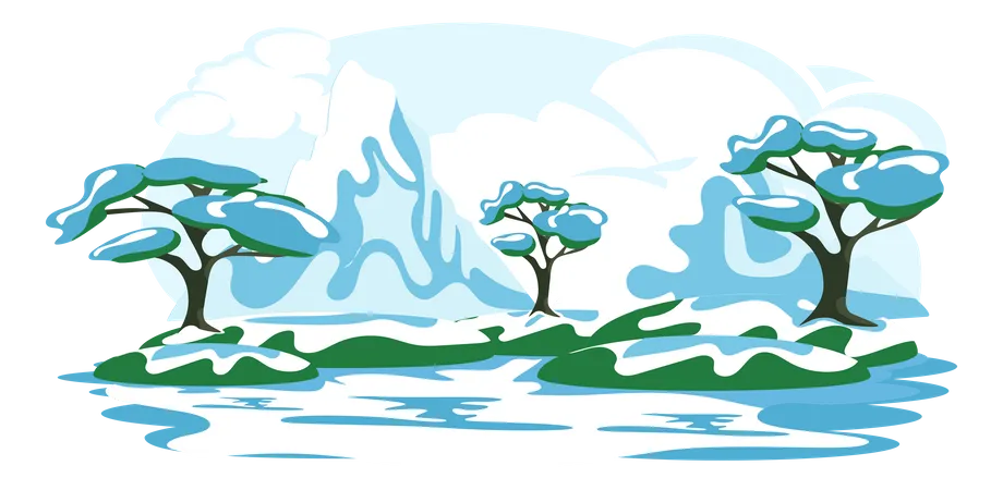 Paysage de neige  Illustration