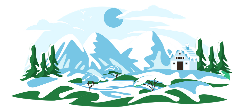 Paysage de neige  Illustration