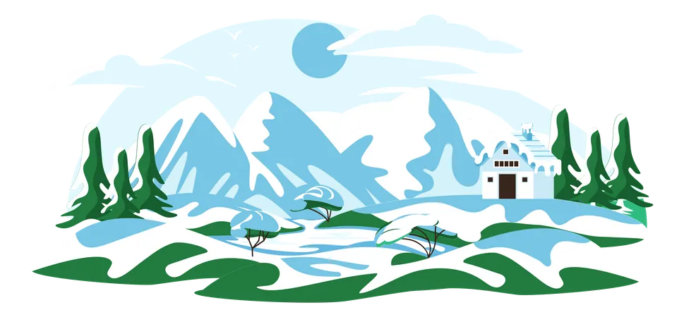 Paysage de neige  Illustration