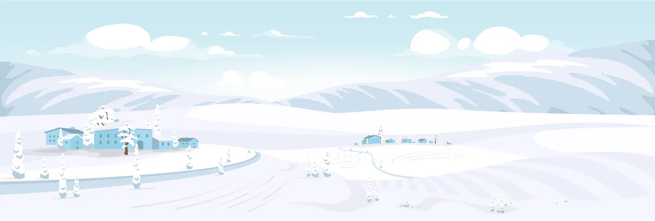 Paysage d'hiver  Illustration