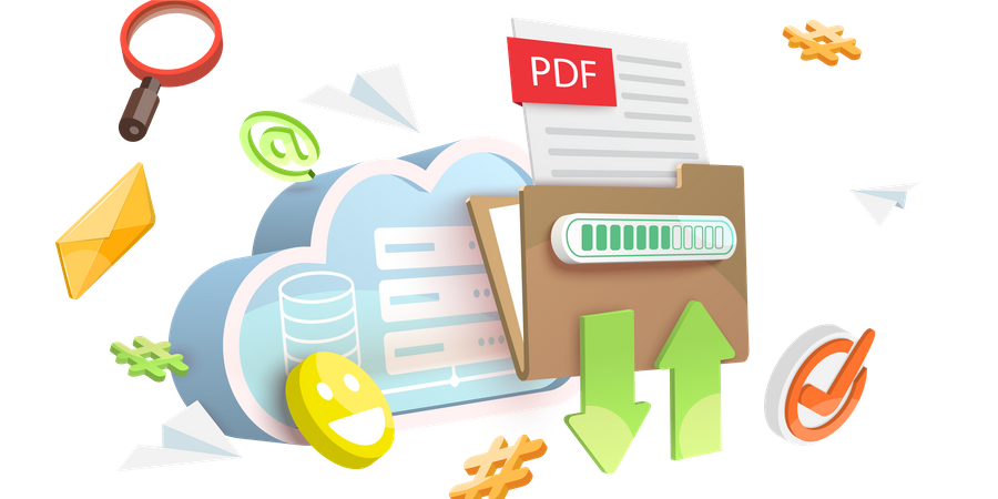 PDF File Downloading or Uploading  Illustration