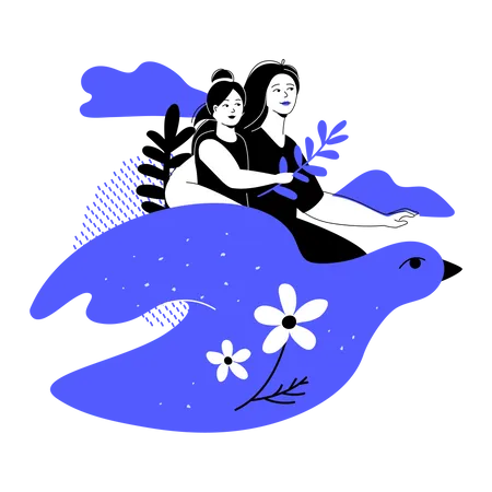 Peace and motherhood  Illustration