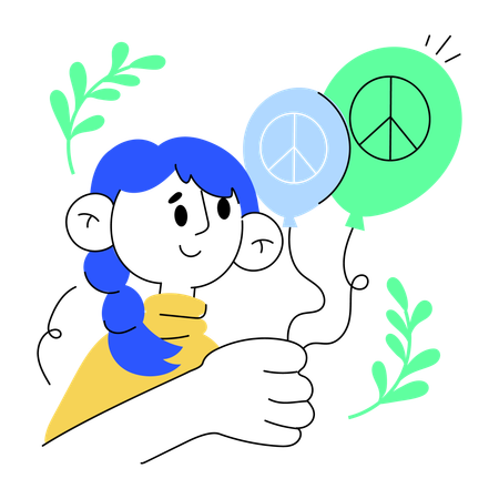 Peace balloons  イラスト