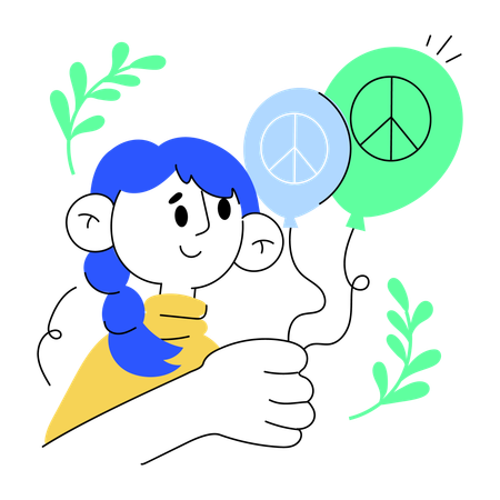 Peace balloons  Illustration