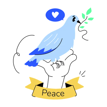 A Doodle Mini Illustration Of Peace Banner Illustration