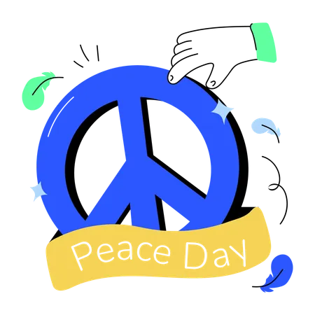 Trendy Mini Illustration Of Pacifism Doodle Style Illustration
