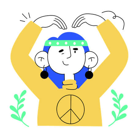 Peace hand gesture  Illustration