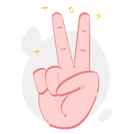 Peace Hand Gesture  Illustration