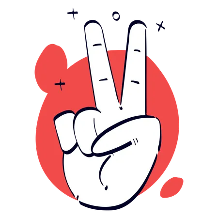 Peace Hand Gesture  Illustration