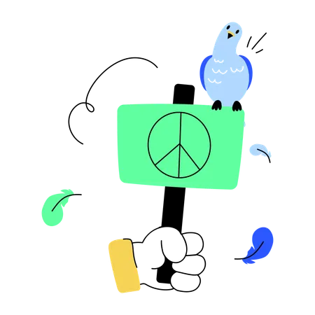 A Doodle Style Mini Illustration Of Peaceful Protest Illustration