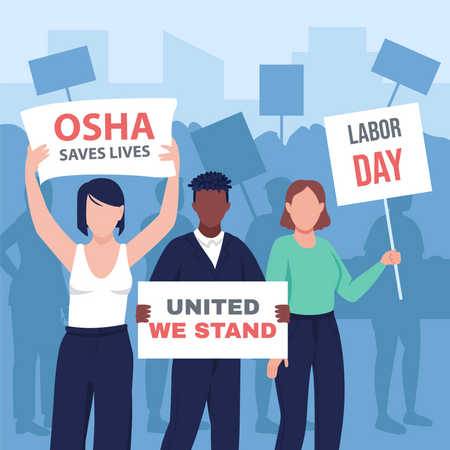 Peaceful labor day demonstration  Illustration