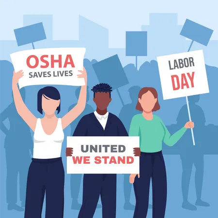 Peaceful labor day demonstration  Illustration