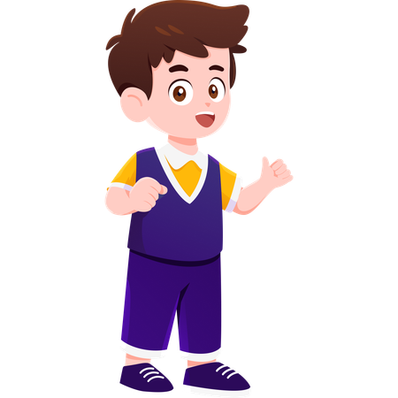 Peaceful School Boy Thinker  Illustration