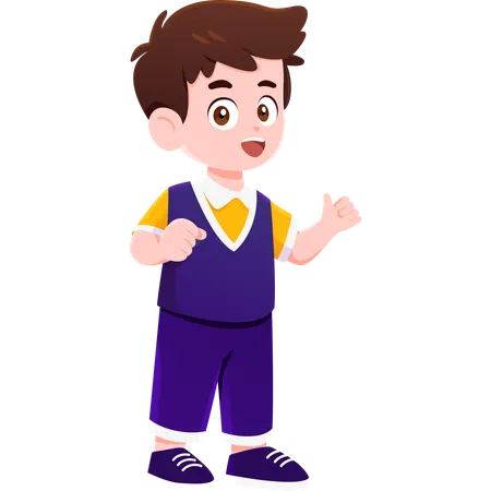 Peaceful School Boy Thinker  Illustration