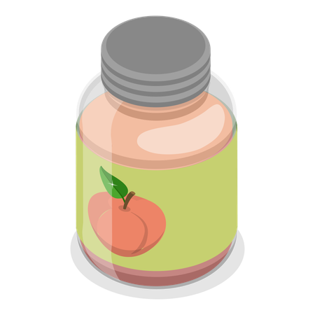 Peach flavoured jam  Illustration