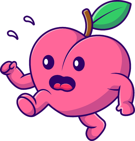Peach Fruit Running  일러스트레이션