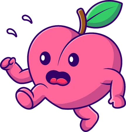 Peach Fruit Running  일러스트레이션