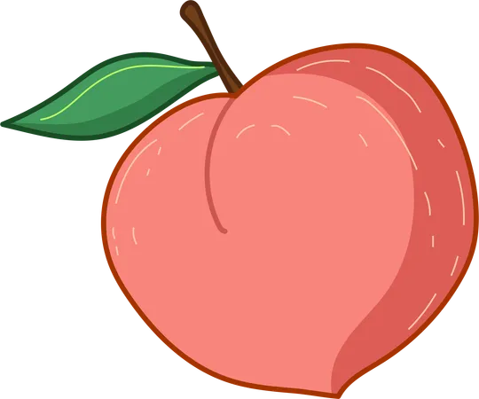 A Beautifully Detailed Illustration Of A Succulent Peach With A Rich Rosy Hue The Gentle Shading And Texture Mimic The Soft Fuzz On A Real Peachs Surface Ideal For Food Blogs And Nutritional Guides Illustration
