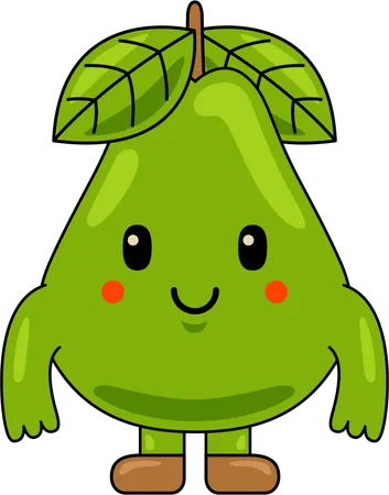 Pear Mascot Character  Illustration