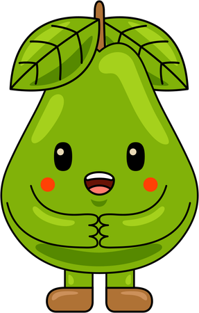 Pear Mascot Character  Illustration