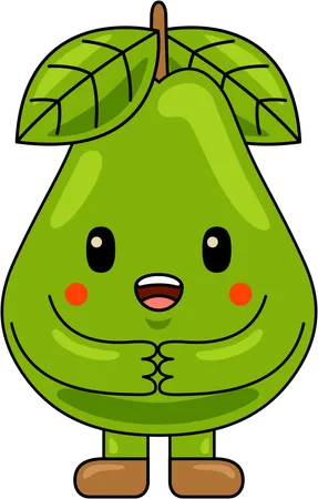 Pear Mascot Character  Illustration