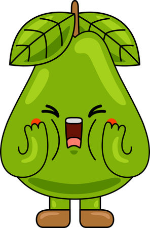 Pear Mascot Character shouting  Illustration