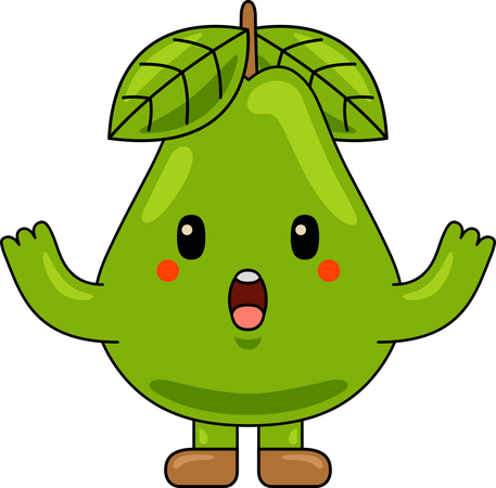 Pear Mascot Character with hands up  Illustration