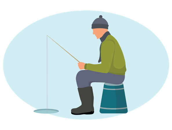 Pêche en été  Illustration