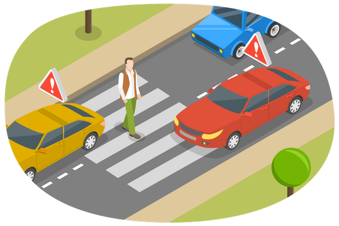 Pedestrian Crossing  Illustration