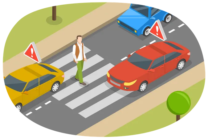 Pedestrian Crossing  Illustration