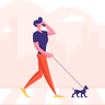 illustrations of talking and walking