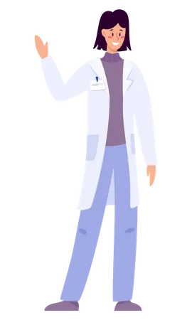 Medico Ou Farmaceutico Uniformizado Trabalhador Profissional De Medicina Ilustracao Vetorial Isolada Em Estilo Cartoon Ilustração