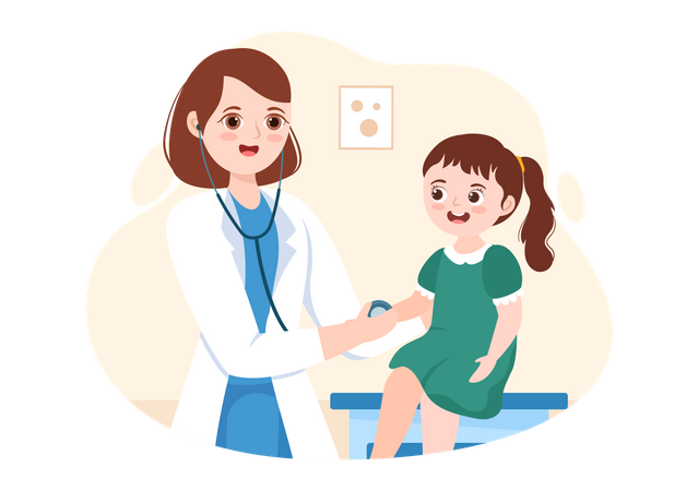 Pediatrician and Baby  Illustration