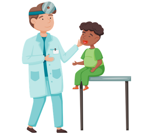 Pediatrician doing medical examination  Illustration