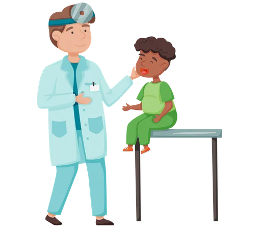 Pediatrician doing medical examination  Illustration