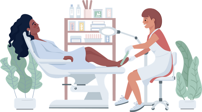 Pedicure procedure  Illustration