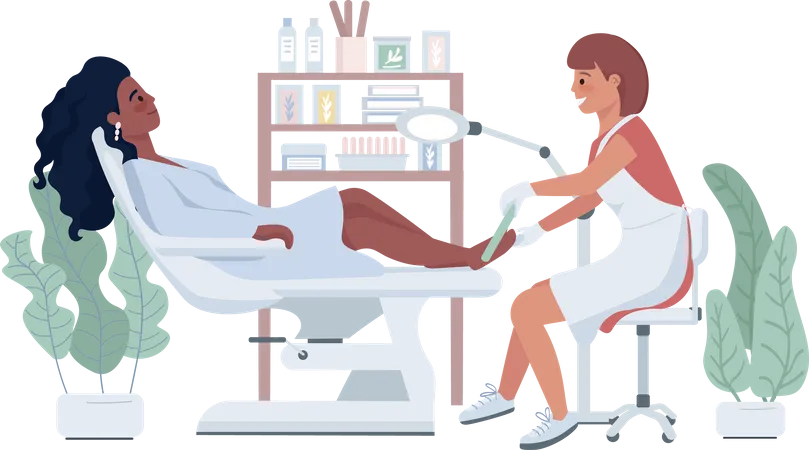 Pedicure procedure  Illustration