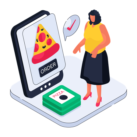 Pedido de comida en línea  Ilustración