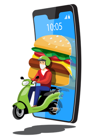 Pedido de comida rápida en línea  Ilustración