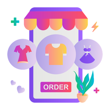 Pedido de compras on-line  Ilustração